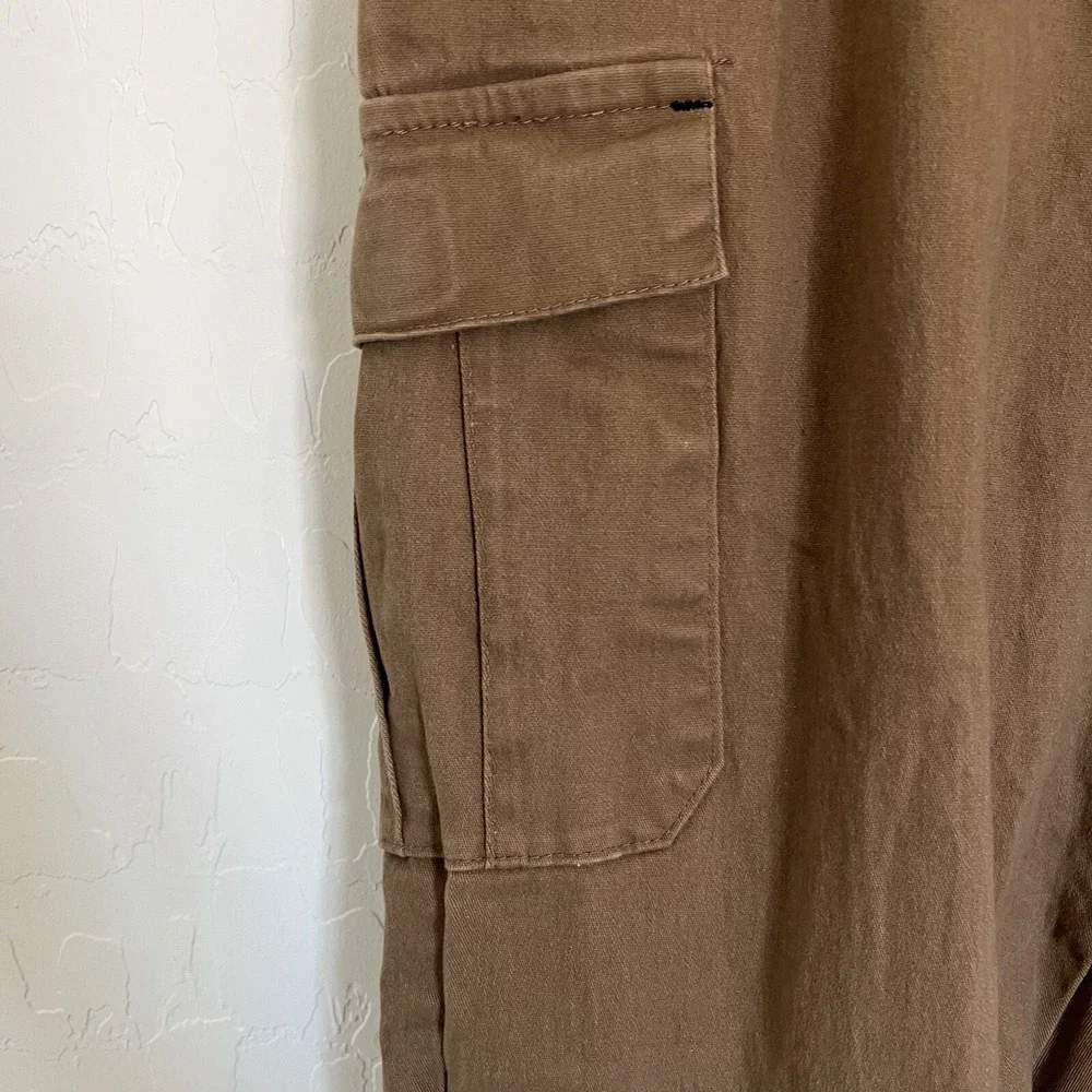 True Religion Joggers Mens Medium Khaki Cotton Tapered Fit Cargo Stretch